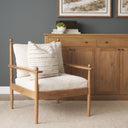 Danni Beige Fabric Beech Wood Framed Accent Lounge Chair - Default Title