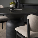 Atlas 42 Black Wood Stacked Pedestal Base Round Dining Table - Default Title