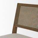 Reid Framed Brown Cane Cream Fabric Dining Chair - Default Title