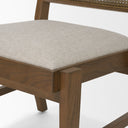 Reid Framed Brown Cane Cream Fabric Dining Chair - Default Title