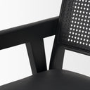 Reid Framed Black Cane Black Fabric Dining Armchair - Default Title