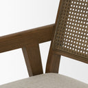 Reid Framed Brown Cane Cream Fabric Dining Armchair - Default Title