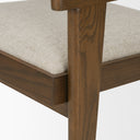 Reid Framed Brown Cane Cream Fabric Dining Armchair - Default Title