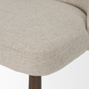 Abbie Curved Back Oatmeal Fabric Armless Dining Chair - Default Title