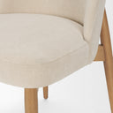 Abbie Curved Back Oatmeal Fabric Dining Side Chair - Default Title
