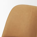 Abbie Slope Curved Back Tan Leather Dining Side Chair - Default Title