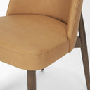 Abbie Slope Curved Back Tan Leather Dining Side Chair - Default Title