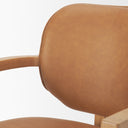 Carlisle Curved Back Tan Leather Tripod Frame Dining Armchair - Default Title
