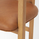 Carlisle Curved Back Tan Leather Tripod Frame Dining Armchair - Default Title