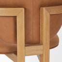 Carlisle Curved Back Tan Leather Tripod Frame Dining Armchair - Default Title
