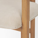Carlisle Curved Back Cream Chenille Tripod Frame Dining Armchair - Default Title