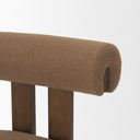 Tribeca Curve Open Back Mocha Fabric Tripod Frame Dining Chair - Default Title