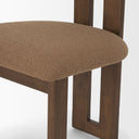 Tribeca Curve Open Back Mocha Fabric Tripod Frame Dining Chair - Default Title