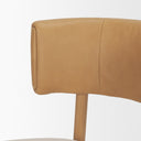 Motley Curved Open Back Cream Fabric and Tan Leather Dining Chair - Default Title