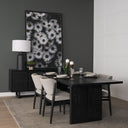 Grier 84 Black Wood w Black Cane Dining Table - Default Title