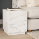 Matteo Solid White Marble Square Side Table - Default Title