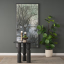 Sonel Matte Black Wood Pedestal Foyer Table - Default Title