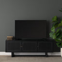 Grier 65 Black Solid Wood W Black Cane Media Console - Default Title