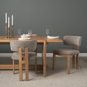 Soho Curved Open Back Gray Chenille Tripod Frame Dining Side Chair - Default Title