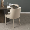 Nolan Slope Cream Chenille Dining Chair - Default Title