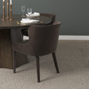 Nolan Slope Charcoal Chenille Dining Chair - Default Title