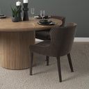 Nolan Slope Charcoal Chenille Dining Chair - Default Title