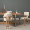 Carlisle Curved Back Cream Chenille Tripod Frame Dining Armchair - Default Title