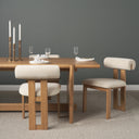 Tribeca Curve Open Back Cream Chenille Tripod Frame Dining Chair - Default Title