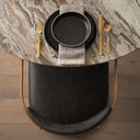 Hollyfield II Black Leather Seat Gold Iron Frame Dining Chair - Default Title