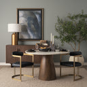 Hollyfield II Black Leather Seat Gold Iron Frame Dining Chair - Default Title