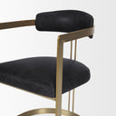 Hollyfield II Black Leather Seat Gold Iron Frame Dining Chair - Default Title