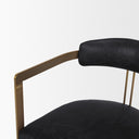 Hollyfield II Black Leather Seat Gold Iron Frame Dining Chair - Default Title