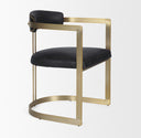Hollyfield II Black Leather Seat Gold Iron Frame Dining Chair - Default Title