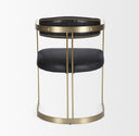 Hollyfield II Black Leather Seat Gold Iron Frame Dining Chair - Default Title