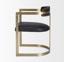 Hollyfield II Black Leather Seat Gold Iron Frame Dining Chair - Default Title