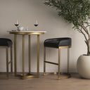 Hollyfield II Black Leather Seat Gold Metal Base Bar Stool - Default Title