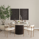 Parker I Cream Fabric Seat Gold Metal Frame Dining Chair - Default Title