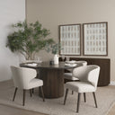 Terra 60L x 60W x 30H Dark Brown Wood Round Fluted Dining Table - Default Title