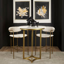 Parker Cream Fabric Seat Gold Metal Counter Stool - Default Title
