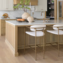 Parker Cream Fabric Seat Gold Metal Counter Stool - Default Title