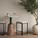 Frodo 265 Seat Height White Fabric Seat Black Metal Base Stool - Default Title