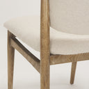 Cline Cream Fabric Upholstered and Light Brown Wood Dining Chair - Default Title