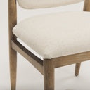 Cline Cream Fabric Upholstered and Light Brown Wood Dining Chair - Default Title