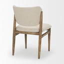 Cline Cream Fabric Upholstered and Light Brown Wood Dining Chair - Default Title