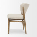 Cline Cream Fabric Upholstered and Light Brown Wood Dining Chair - Default Title