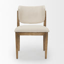 Cline Cream Fabric Upholstered and Light Brown Wood Dining Chair - Default Title