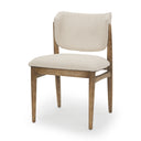 Cline Cream Fabric Upholstered and Light Brown Wood Dining Chair - Default Title