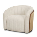 Fonda Cream Fabric w Natural Jute Swivel Accent Chair - Default Title