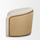 Fonda Cream Fabric w Natural Jute Swivel Accent Chair - Default Title