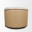 Fonda Cream Fabric w Natural Jute Swivel Accent Chair - Default Title